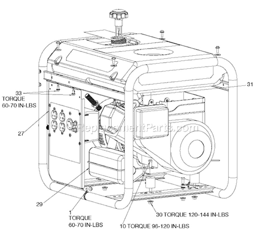 Page B Diagram and Parts List for BSI550-W Type 0 Porter Cable Generator